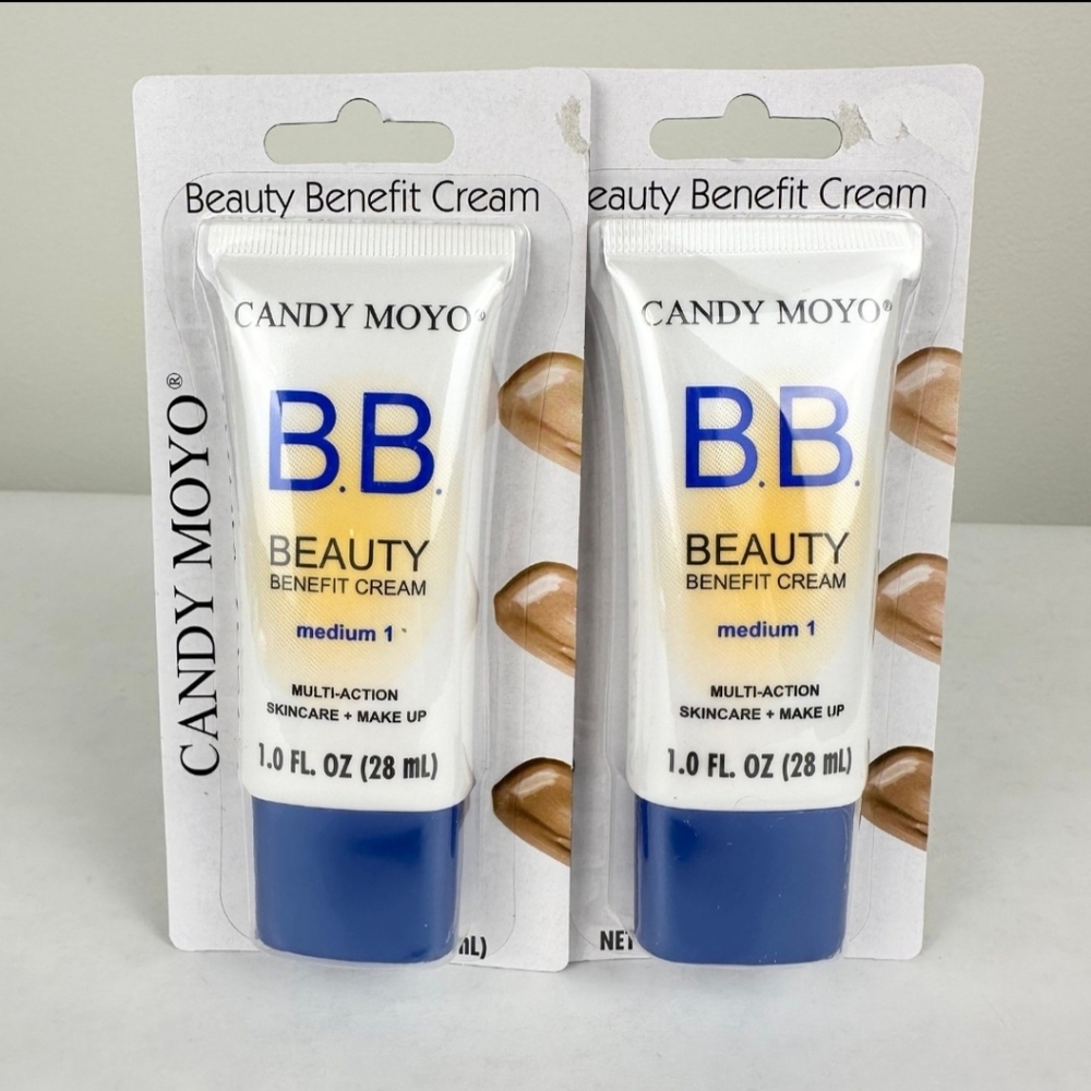Candy Moyo Beauty Benefit B.B. Cream Foundation Medium 1  - Lot Of (2) 1.0 FL OZ